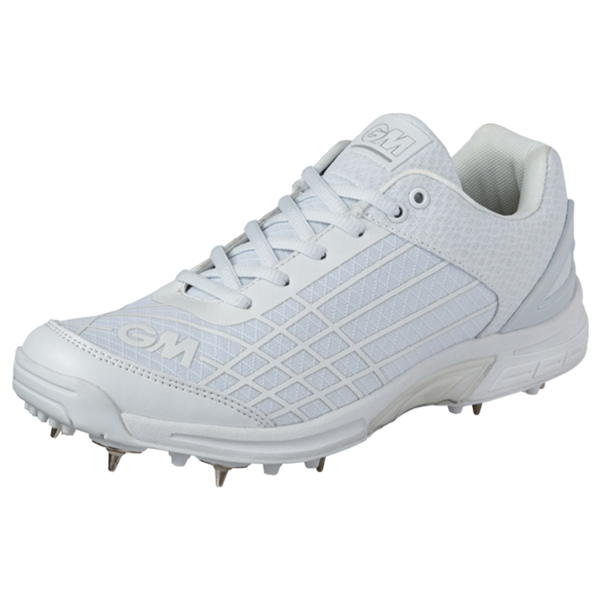 GM Cricket Shoes Spikes Icon White - Adults _1