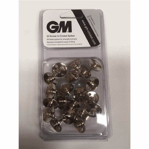 GM Steel Cricket Spikes Pack 20 with Key_1