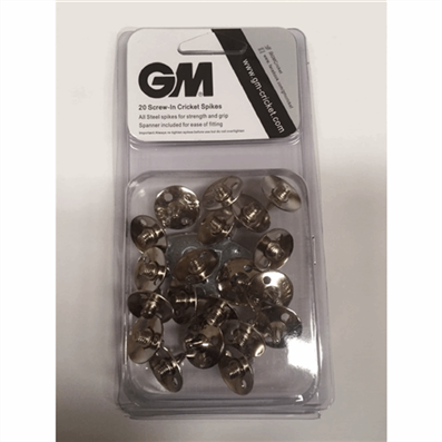 GM Steel Cricket Spikes Pack 20 with Key