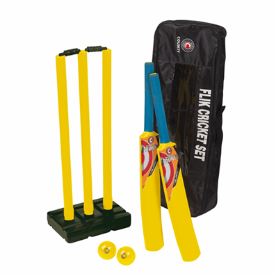 Cricket Set Flik Bat Size 1 - 3 in Blue or Yellow
